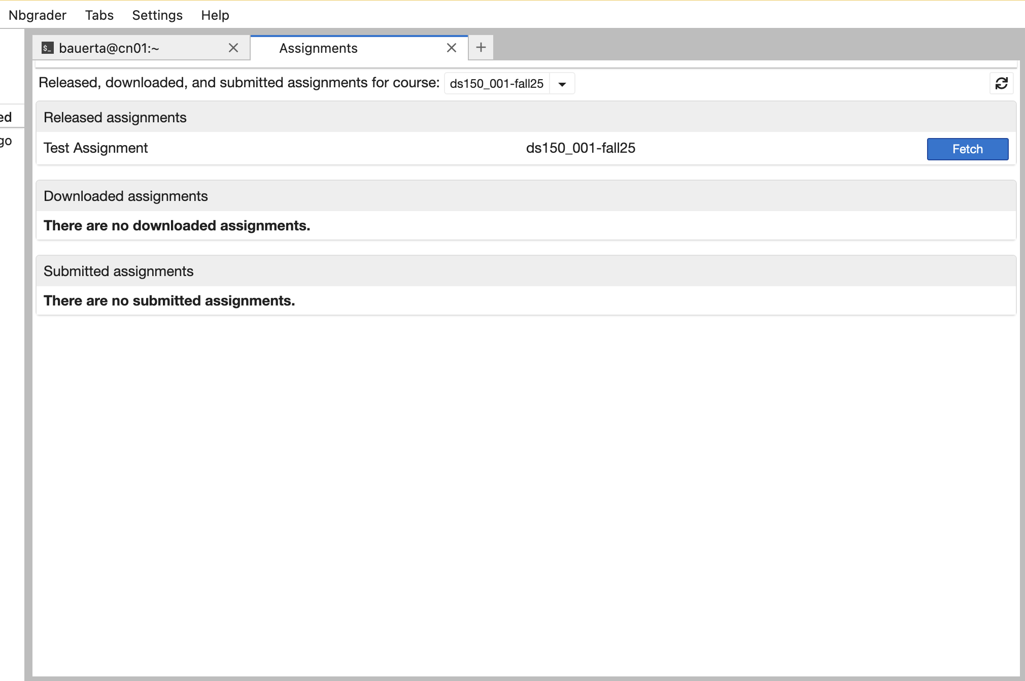NBGrader Screen
