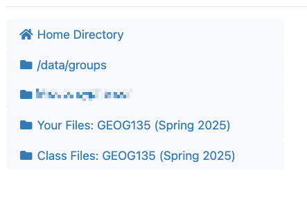 Sidebar showing Class Files bookmark